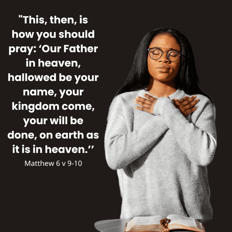 This, then, is how you should pray ‘Our Father in heaven, hallowed be your name, your kingdom come, your will be done, on earth as it is in heaven. Give us today our daily bread. And forgive us ou