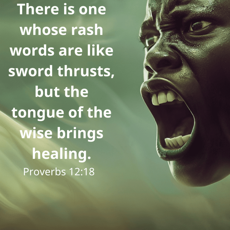 There is one whose rash words are like sword thrusts, but the tongue of the wise brings healing.